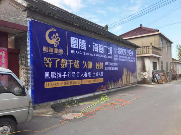 凰騰海姜廣場鄉(xiāng)村墻體廣告制作安裝